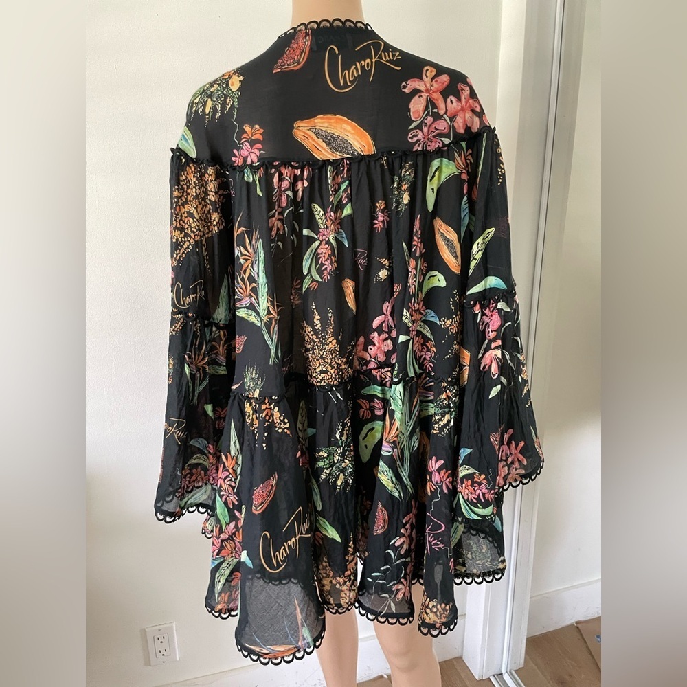 Charo Ruiz Ibiza Ivet Fresco Floral Mini Dress Cover Up Kaftan Resort Beach - Picture 6 of 11